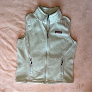 VINEYARD VINES Light Turquoise Fleece Zip Up Vest
